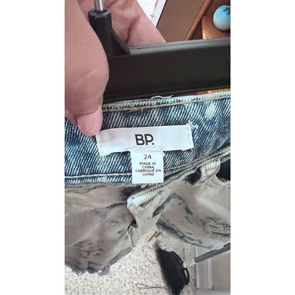 BP BLEACHED WASHED HIGH WAISTED DENIM JEAN SHORTS WOMENS SIZE 24 - Picture 12 of 14